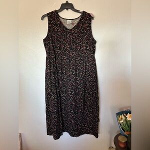 Vintage Bobby, Brooks, sleeveless, button-down, black and red maxi dress